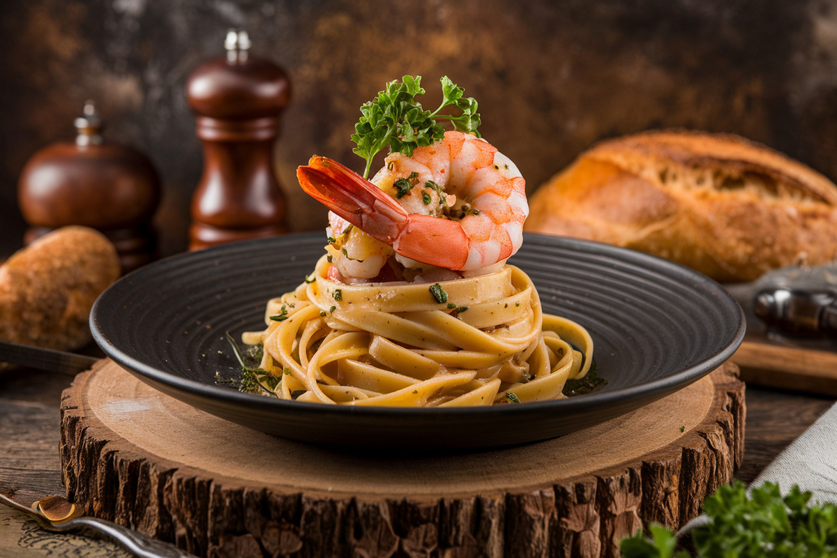 Argentine Shrimp With Linguine