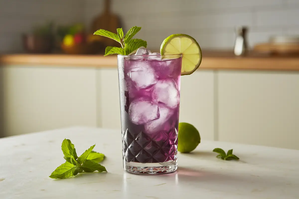 How many calories are in a purple rain cocktail?