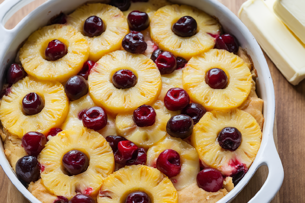 Pineapple Dump Cake With Cherries