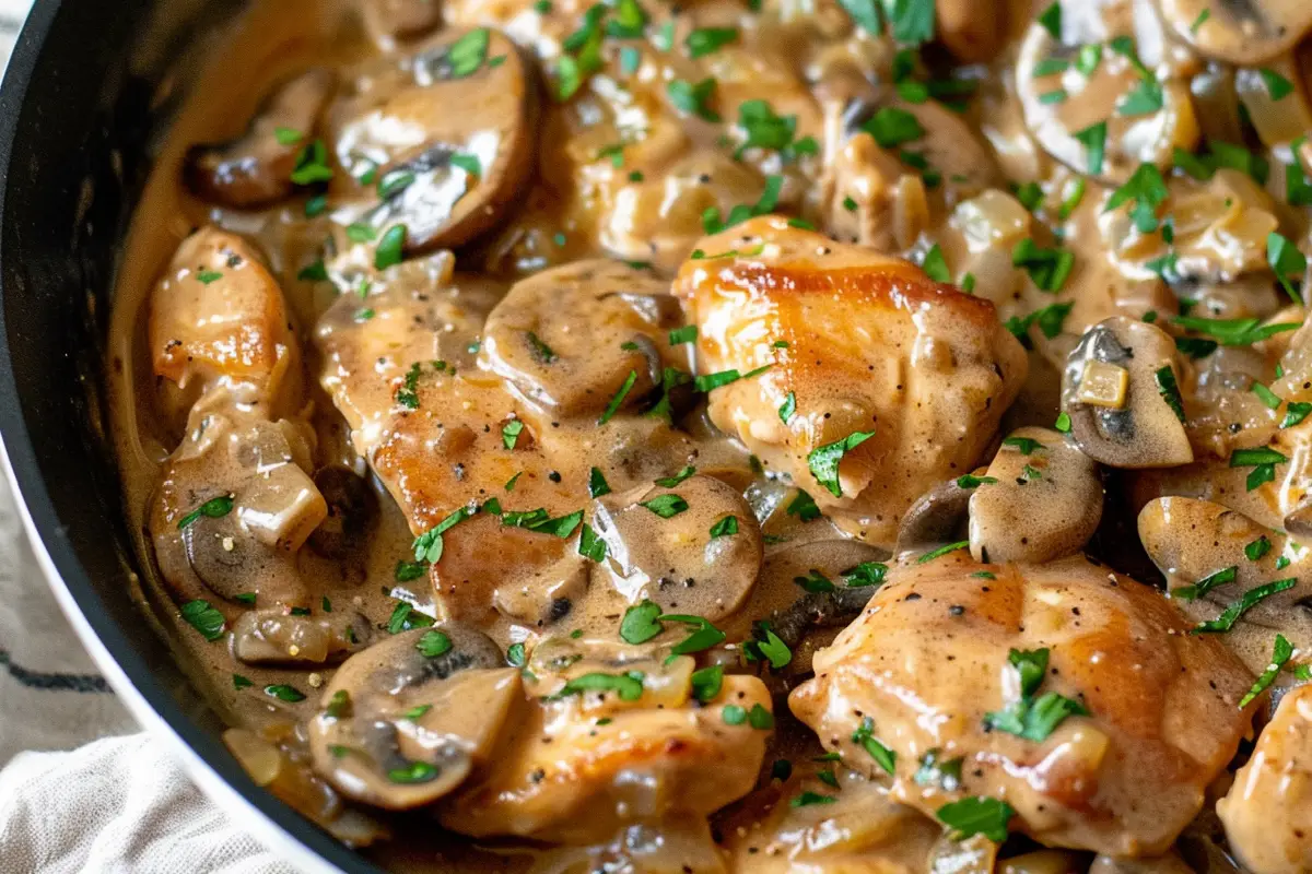 Slow Cooker Chicken Stroganoff