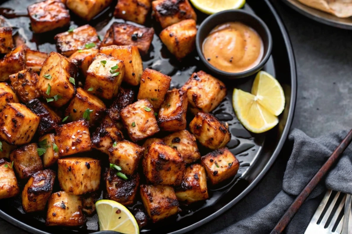 Air Fryer Bang Bang Salmon Bites