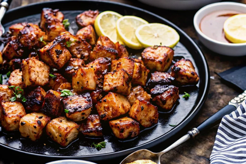 Air Fryer Bang Bang Salmon Bites