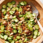 Crispy Rice Salmon Cucumber Salad
