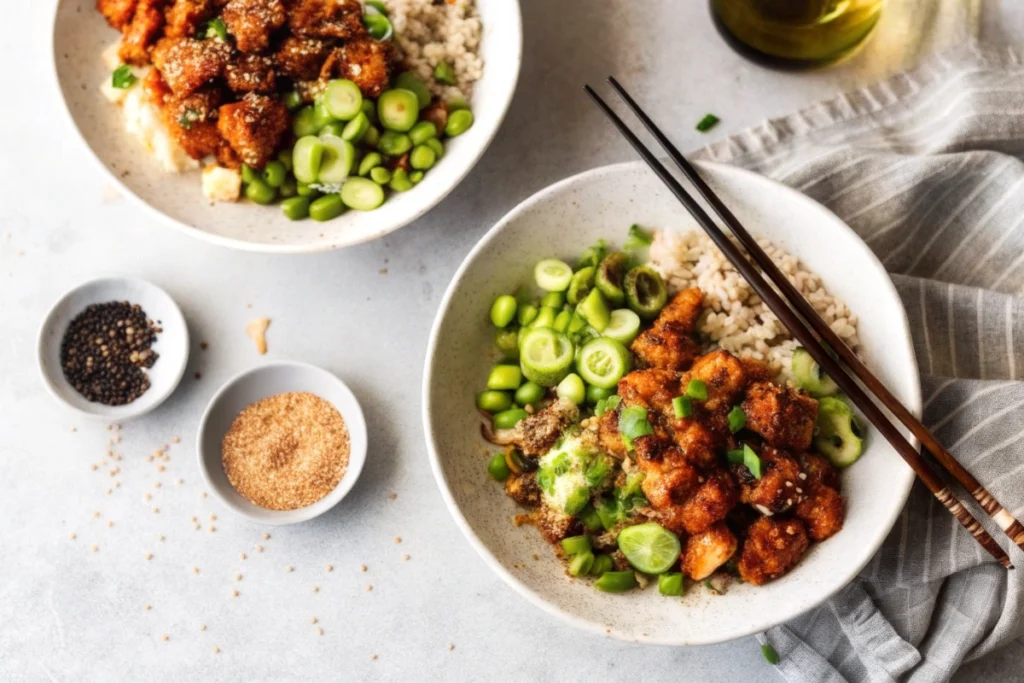 Honey Sriracha Salmon Bowls