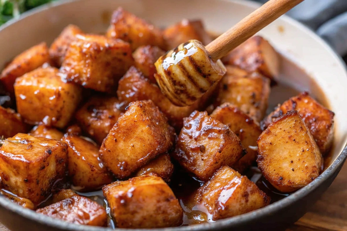 Hot Honey Salmon Bites