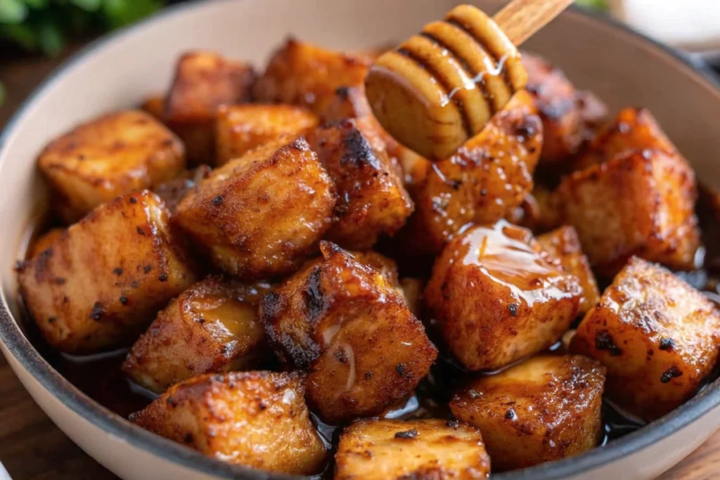 Hot Honey Salmon Bites