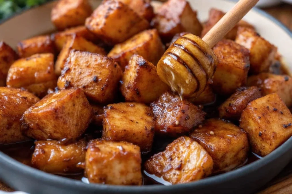 Hot Honey Salmon Bites