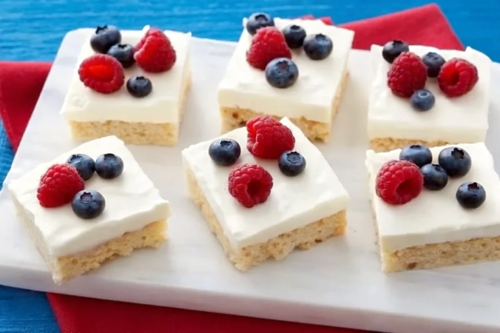 4th of July Crispy-Treat Cheesecake Bars