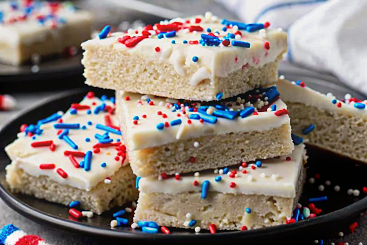 4th of July Frosted Sugar Cookie Bars