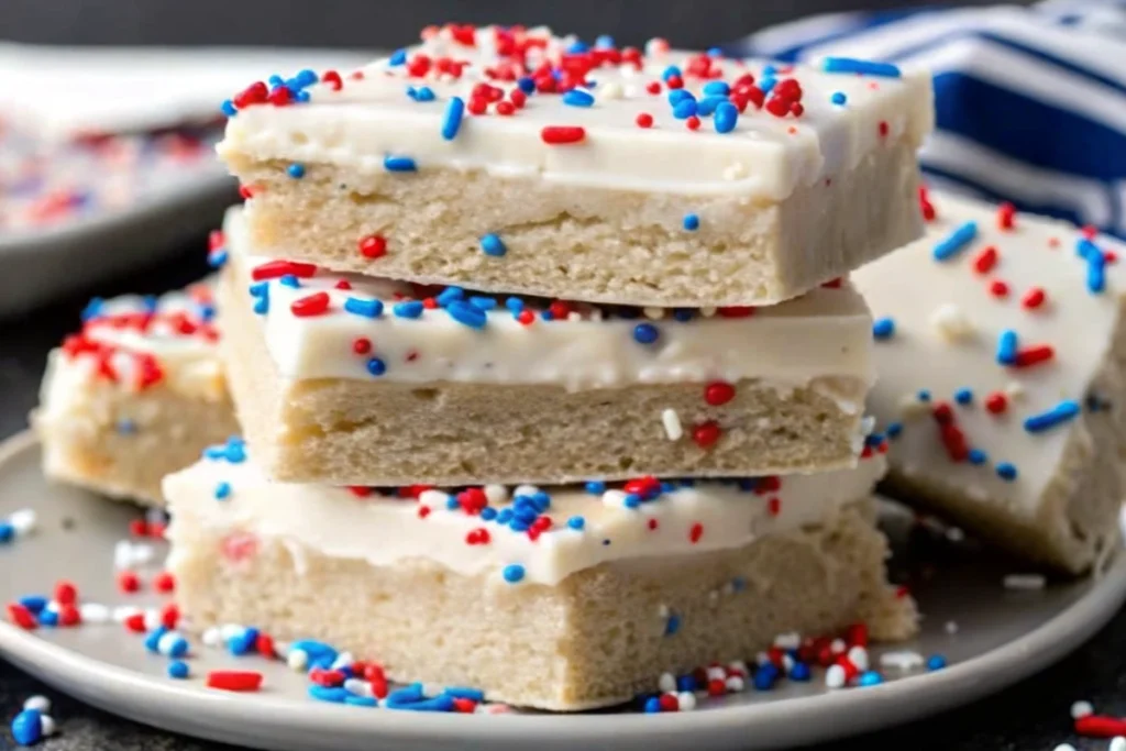 4th of July Frosted Sugar Cookie Bars