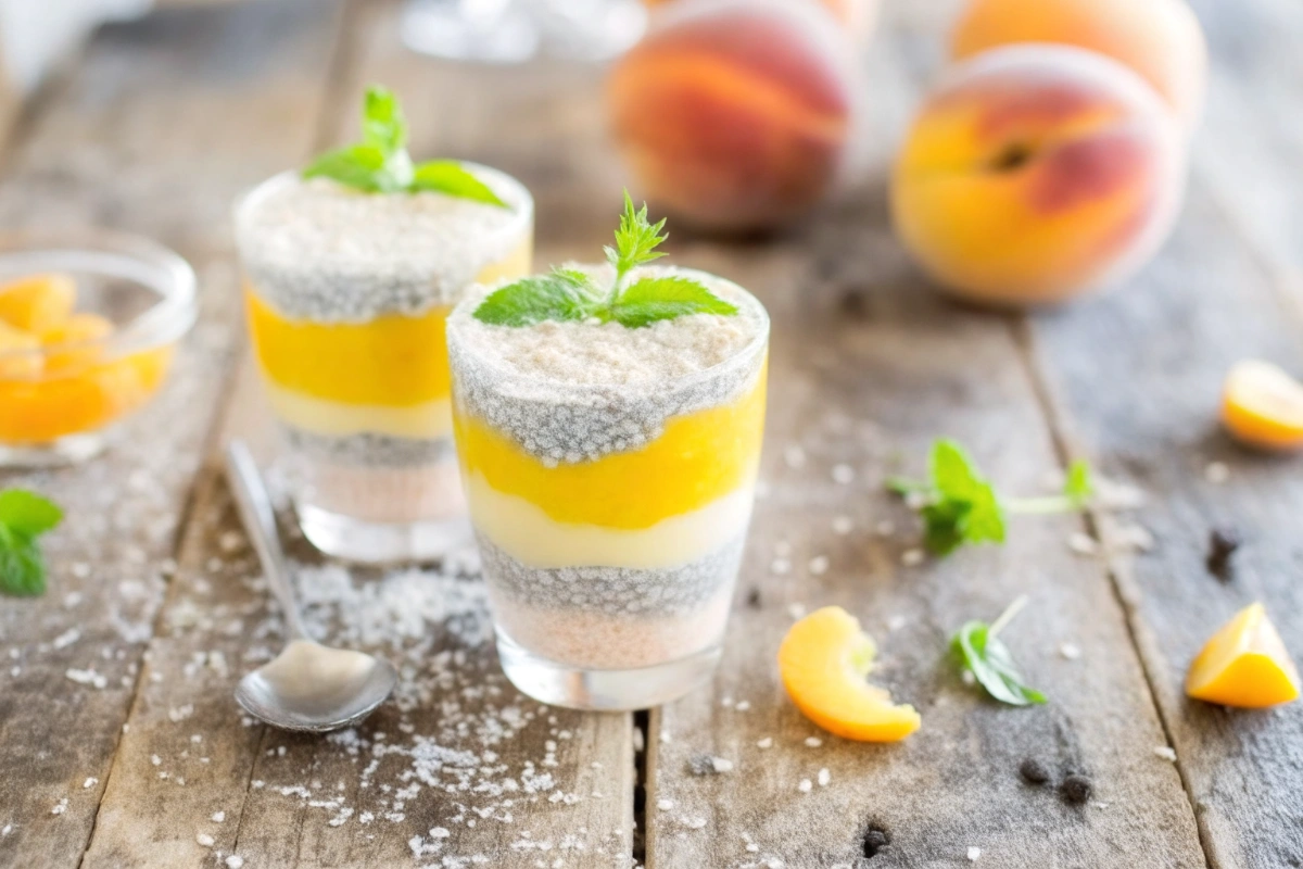 Chia Pudding Recipe with Peaches and Coconut
