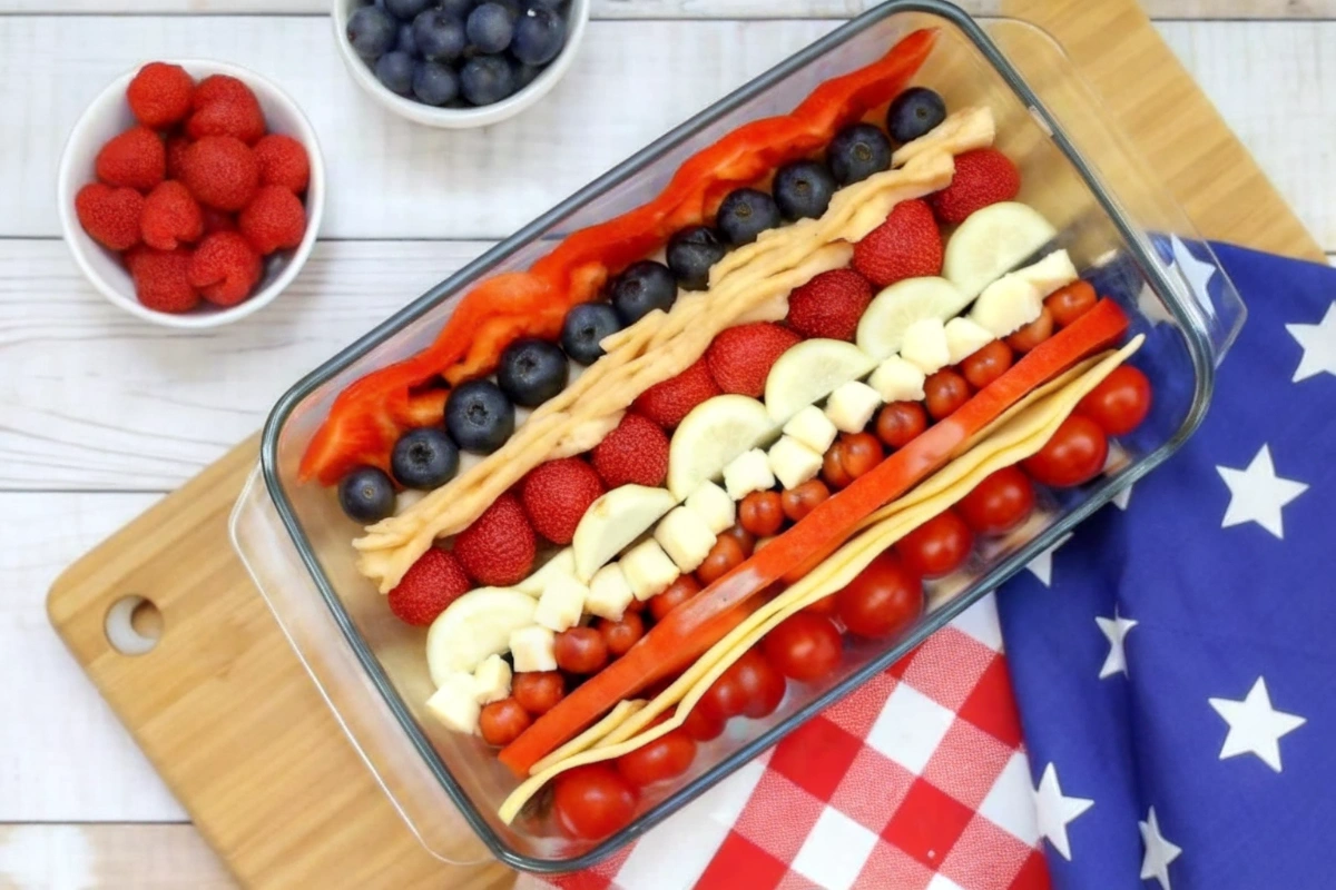 Easy Keto 4th of July Cheese Tray