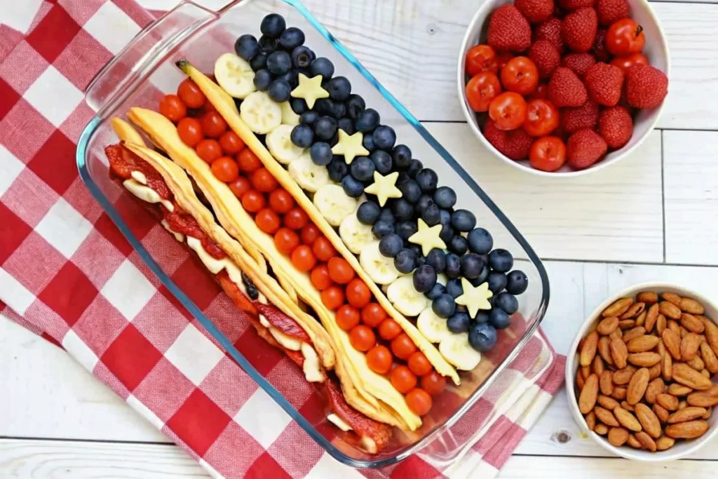 Easy Keto 4th of July Cheese Tray