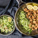 Garlic Butter Chicken Bites with Zucchini Noodles