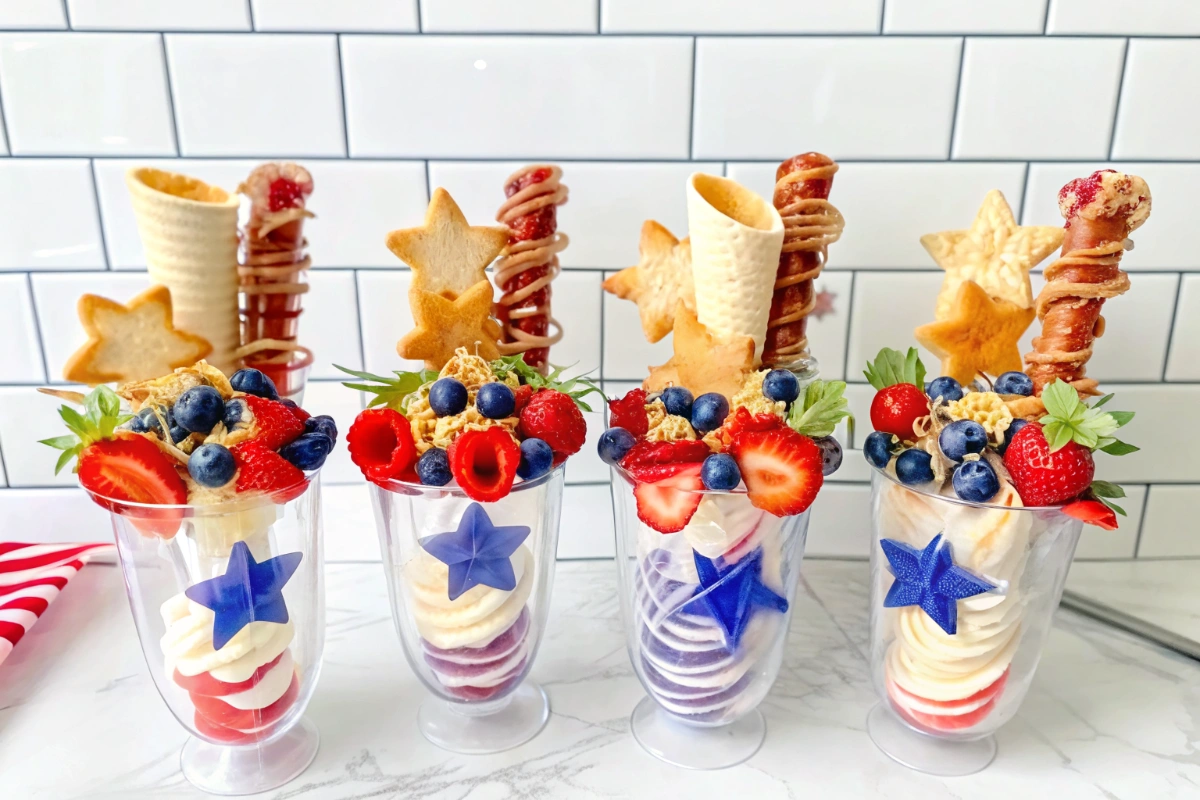 Patriotic charcuterie cones