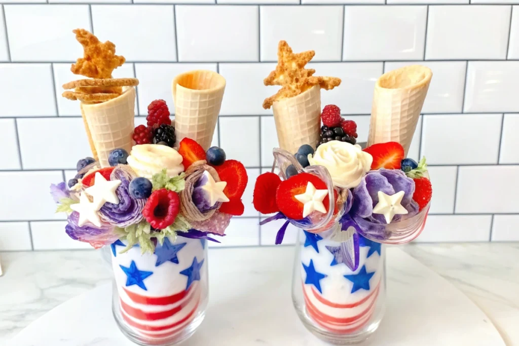 Patriotic charcuterie cones