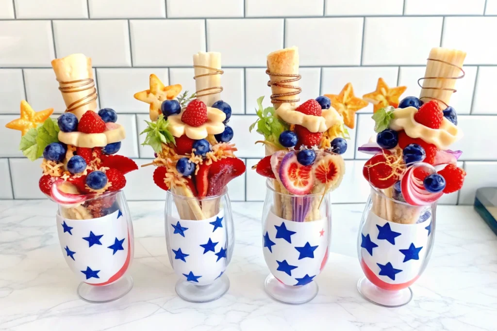 Patriotic charcuterie cones