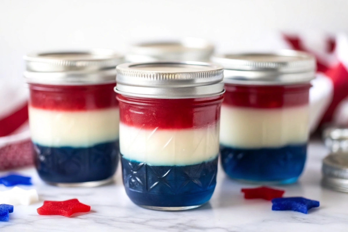 Patriotic Jello Jars for 4th of July
