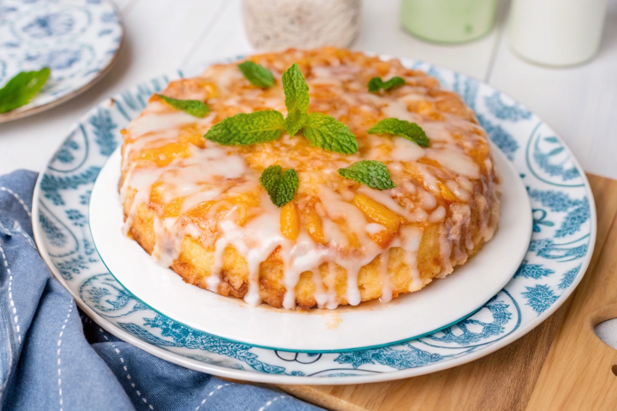 Peach Cobbler Pound Cake with Cream Cheese
