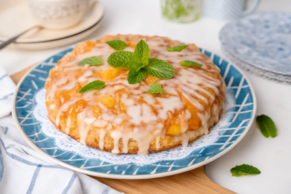 Peach Cobbler Pound Cake with Cream Cheese