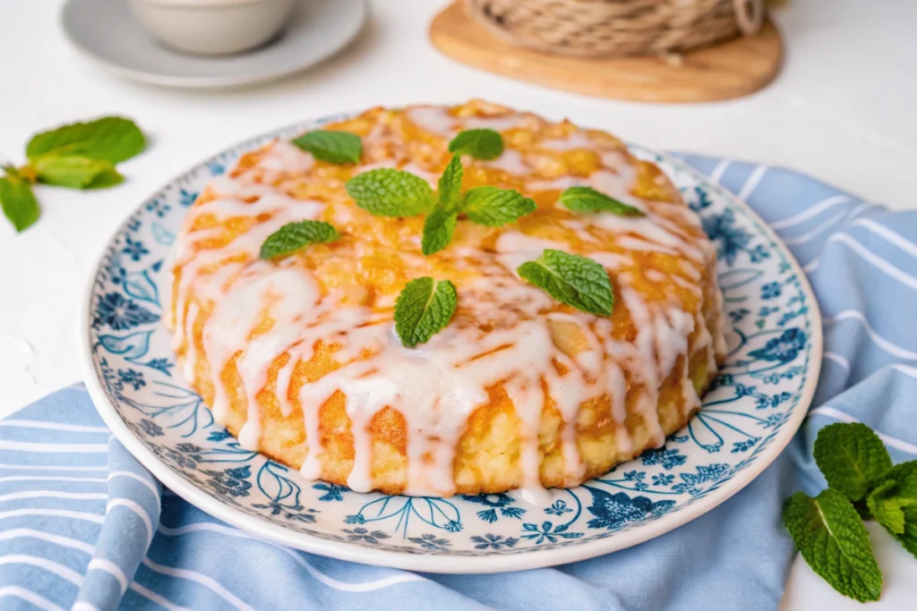 Peach Cobbler Pound Cake with Cream Cheese