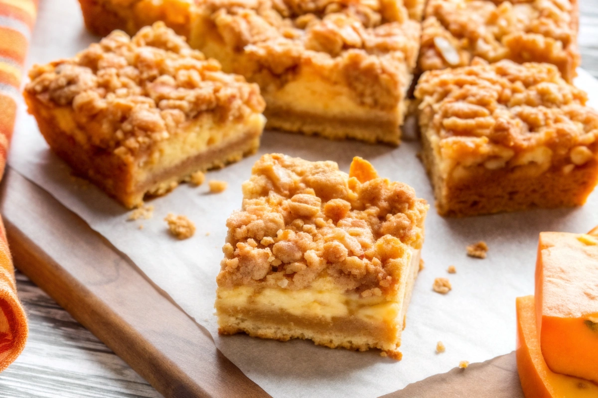 Peach Crumble Cheesecake Bars Recipe