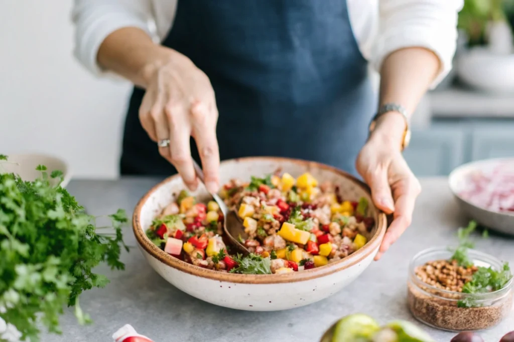 Peach Salsa with Walnuts or Pepitas for Crunch