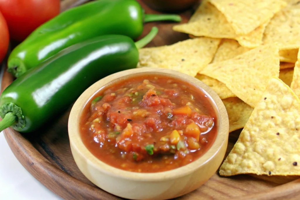 Smoky Peach Salsa with Roasted Green Chili