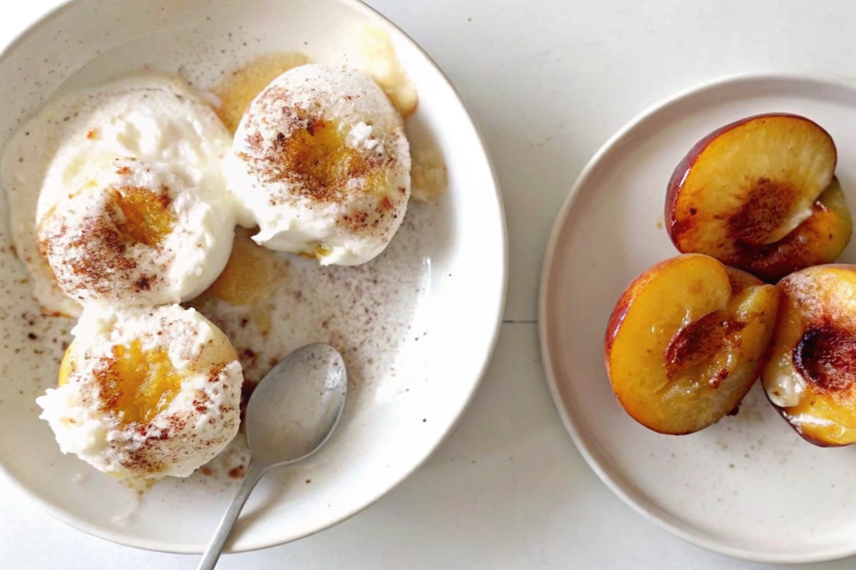Air Fryer Cinnamon Sugar Peaches