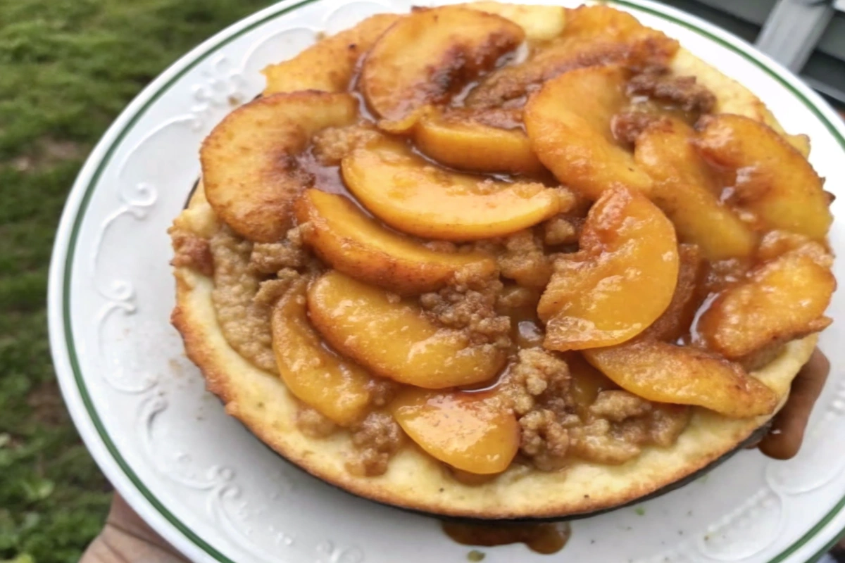 Air Fryer Peach Cobbler Cheesecake
