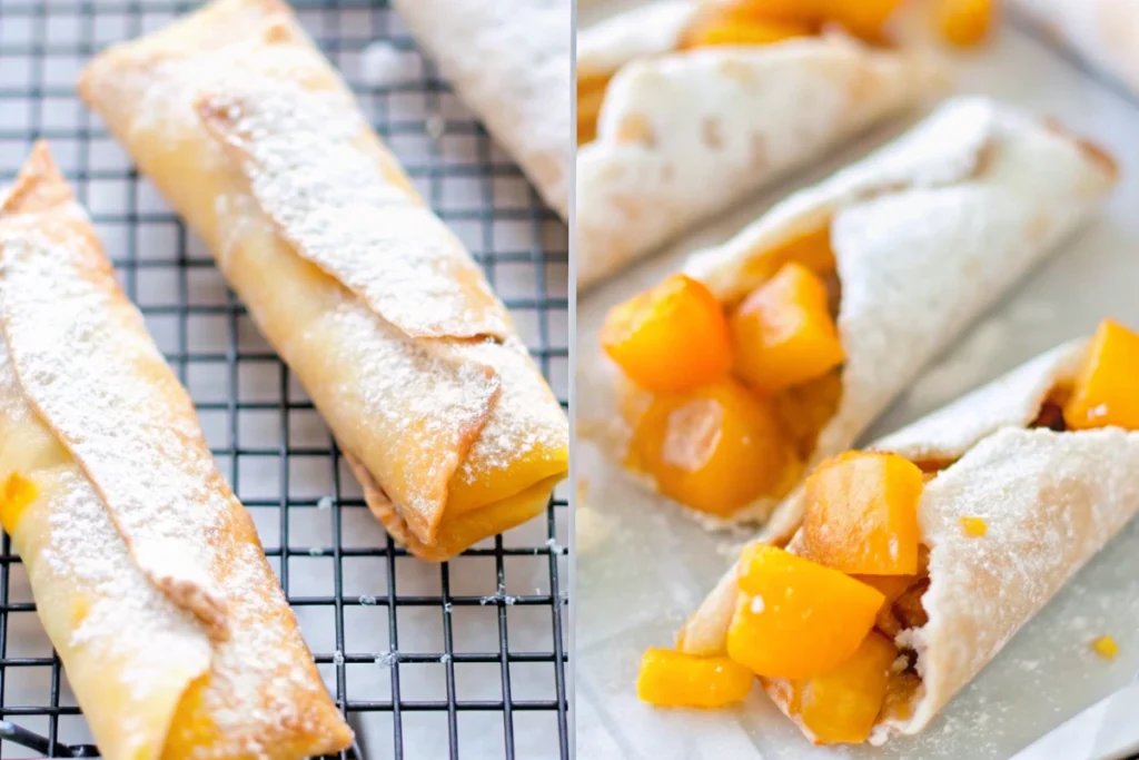 Air Fryer Peach Cobbler Egg Rolls
