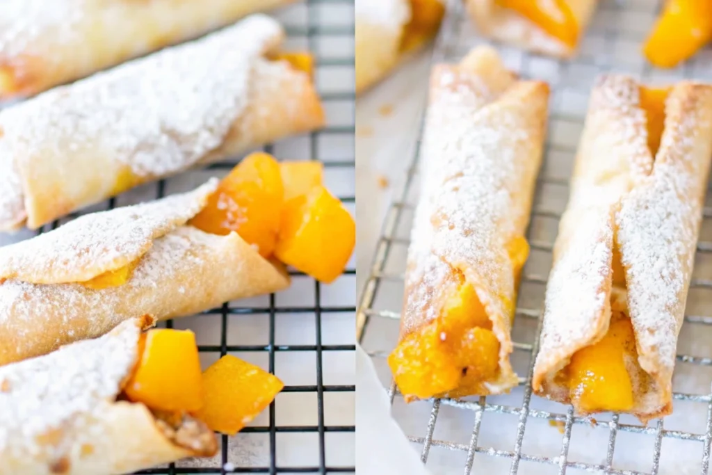 Air Fryer Peach Cobbler Egg Rolls