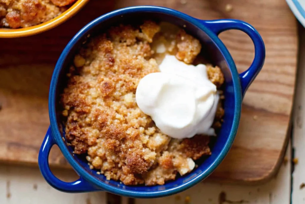 Air Fryer Peach Cobbler