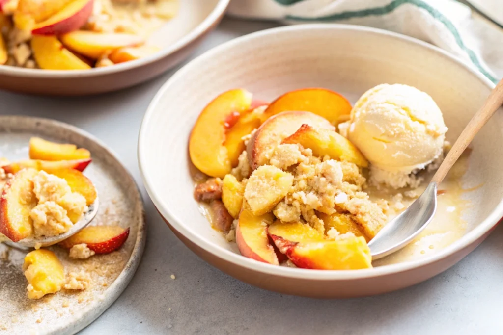 Air Fryer Peach Crisp