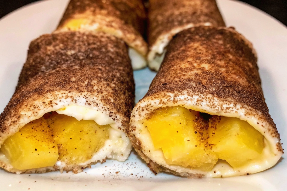 Air Fryer Peach Dessert Chimichangas