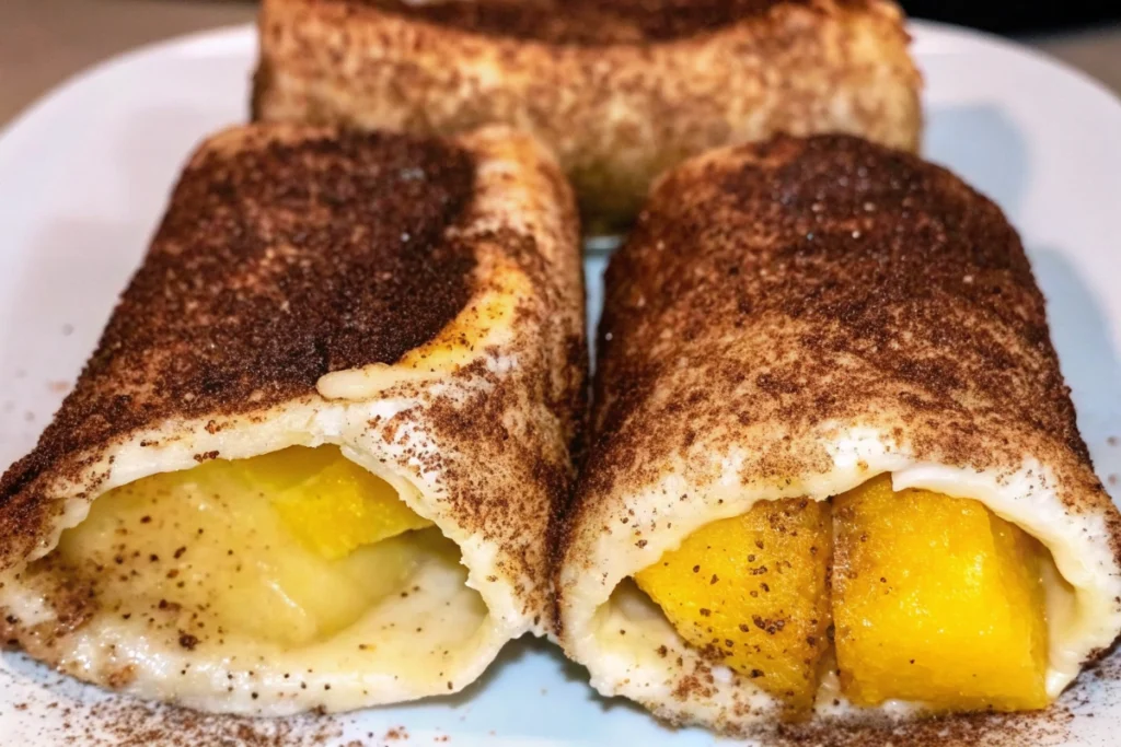 Air Fryer Peach Dessert Chimichangas
