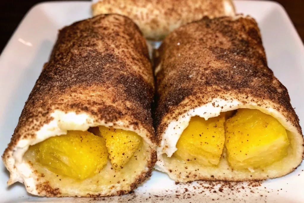 Air Fryer Peach Dessert Chimichangas