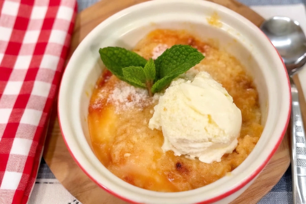 Air Fryer Peach Dump Cake