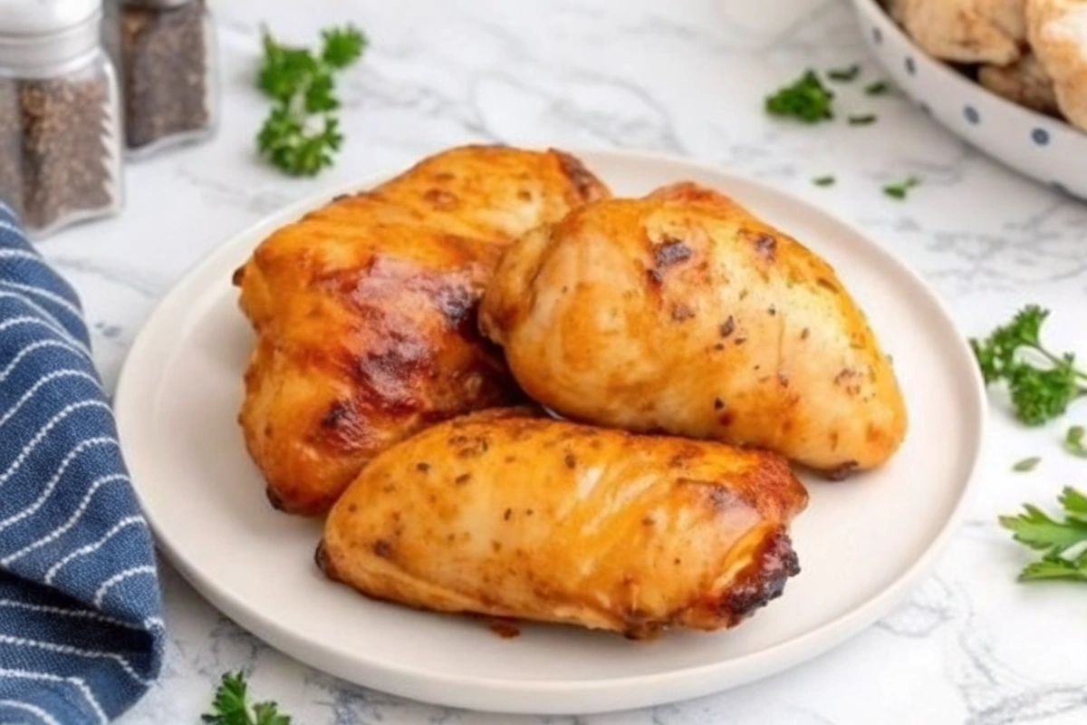 Air Fryer Peach Glazed Chicken