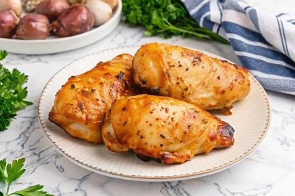 Air Fryer Peach Glazed Chicken