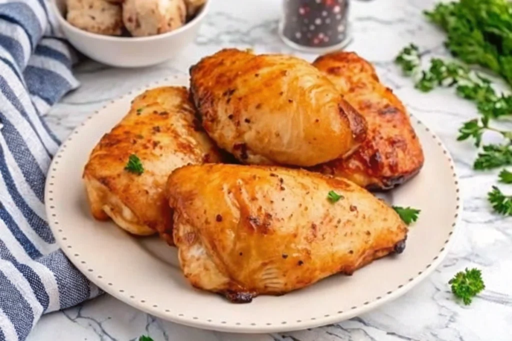 Air Fryer Peach Glazed Chicken