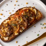 Air Fryer Peach Honey Ricotta Toast