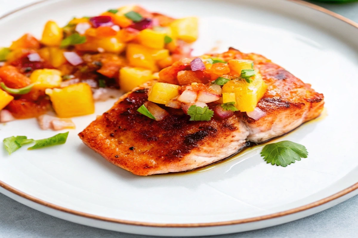 Air Fryer Peach Salmon