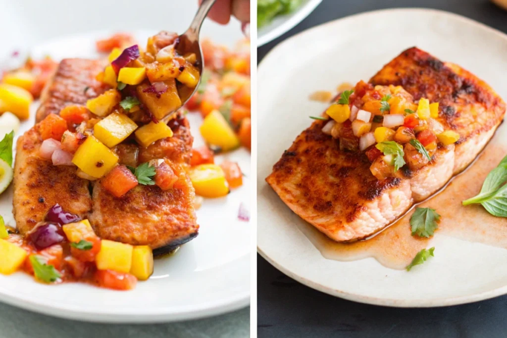 Air Fryer Peach Salmon