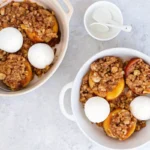 Air Fryer Peaches with Oat Crumble