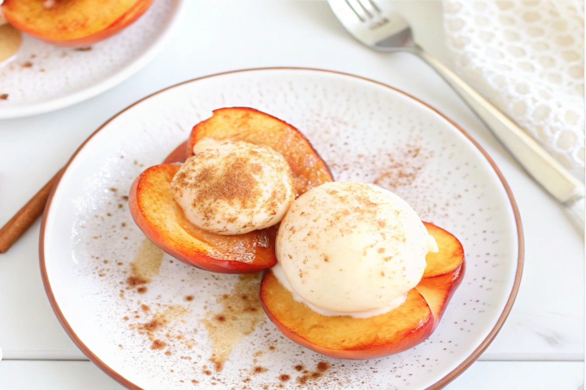 Air Fryer Roasted White Peaches