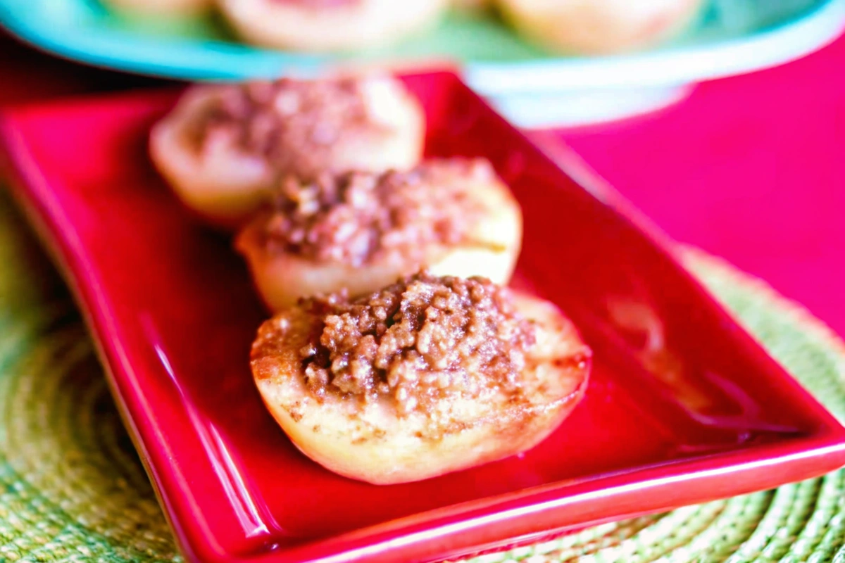 Air Fryer Stuffed Peaches