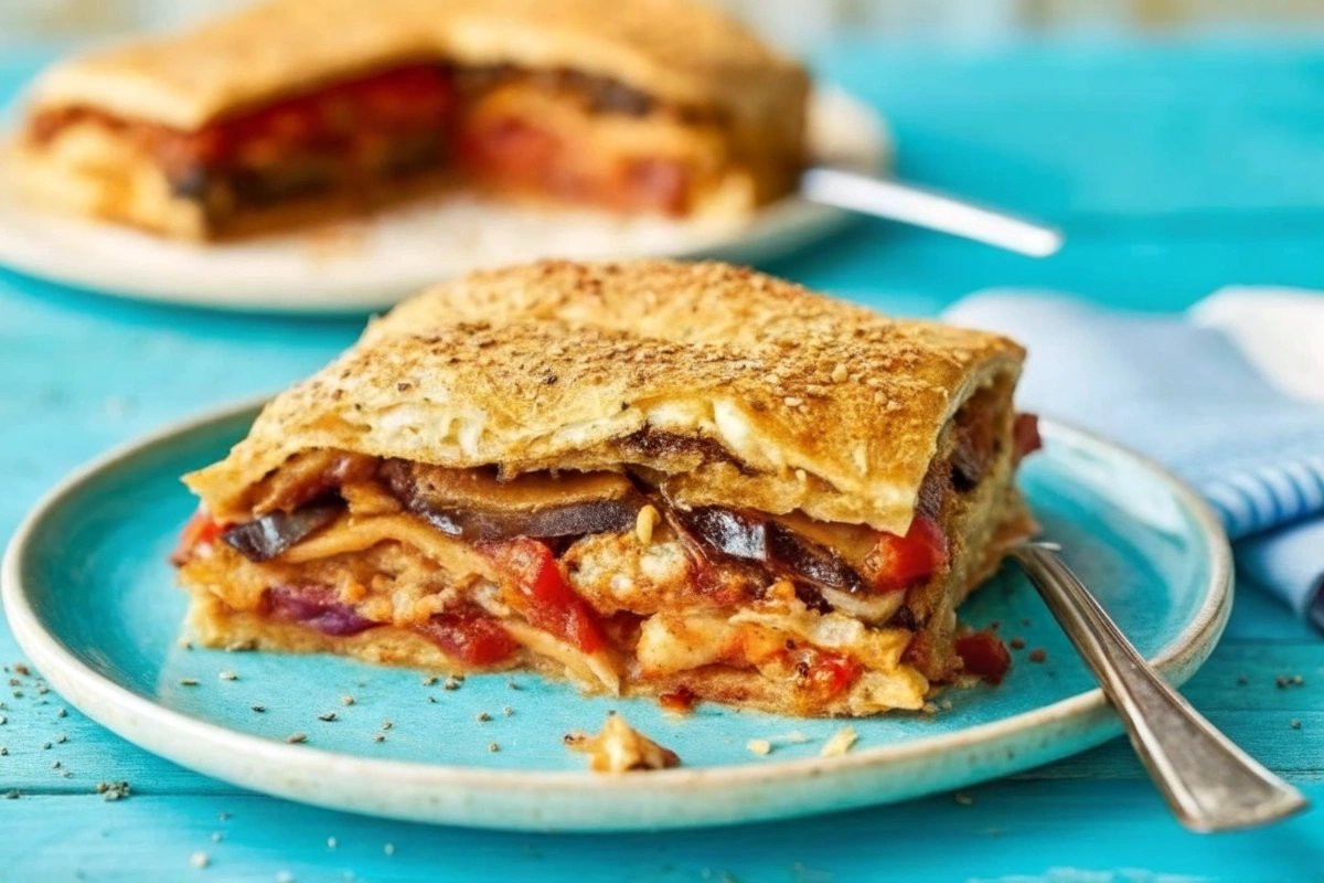 Aubergine Tomato And Halloumi Pie