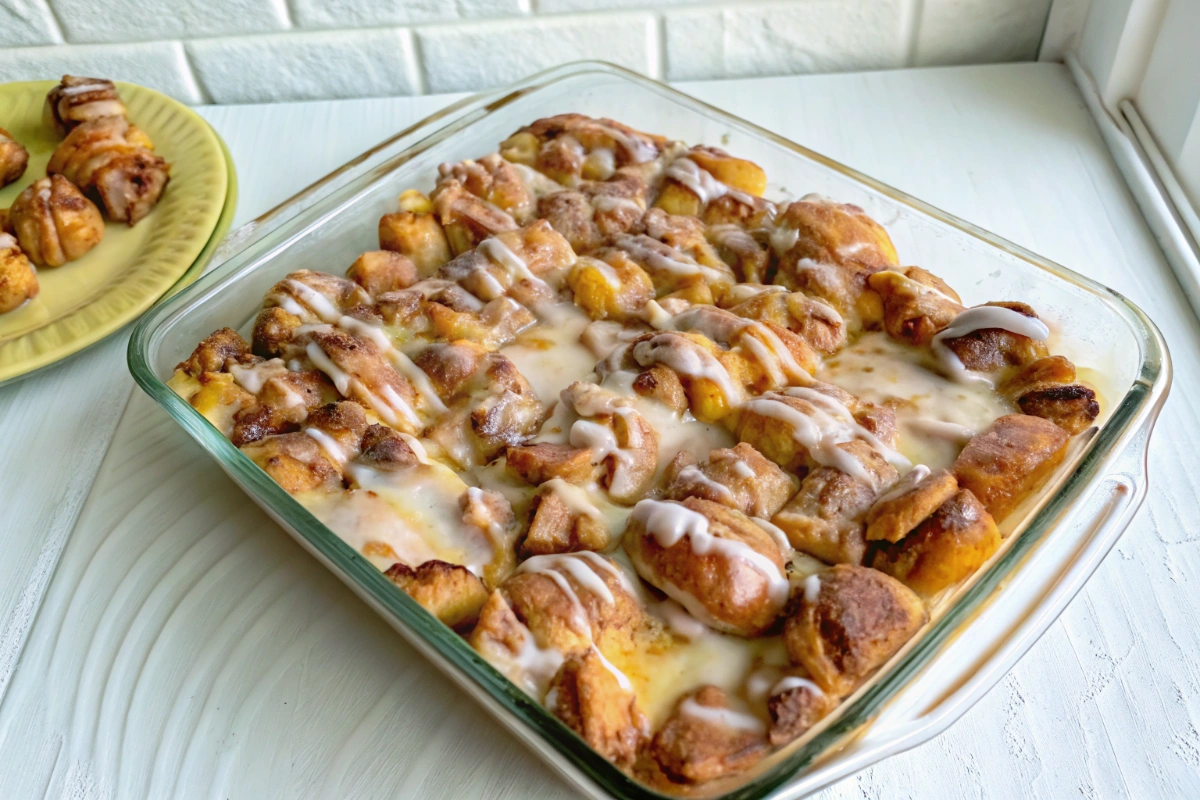 Cinnamon Roll Peach Cobbler