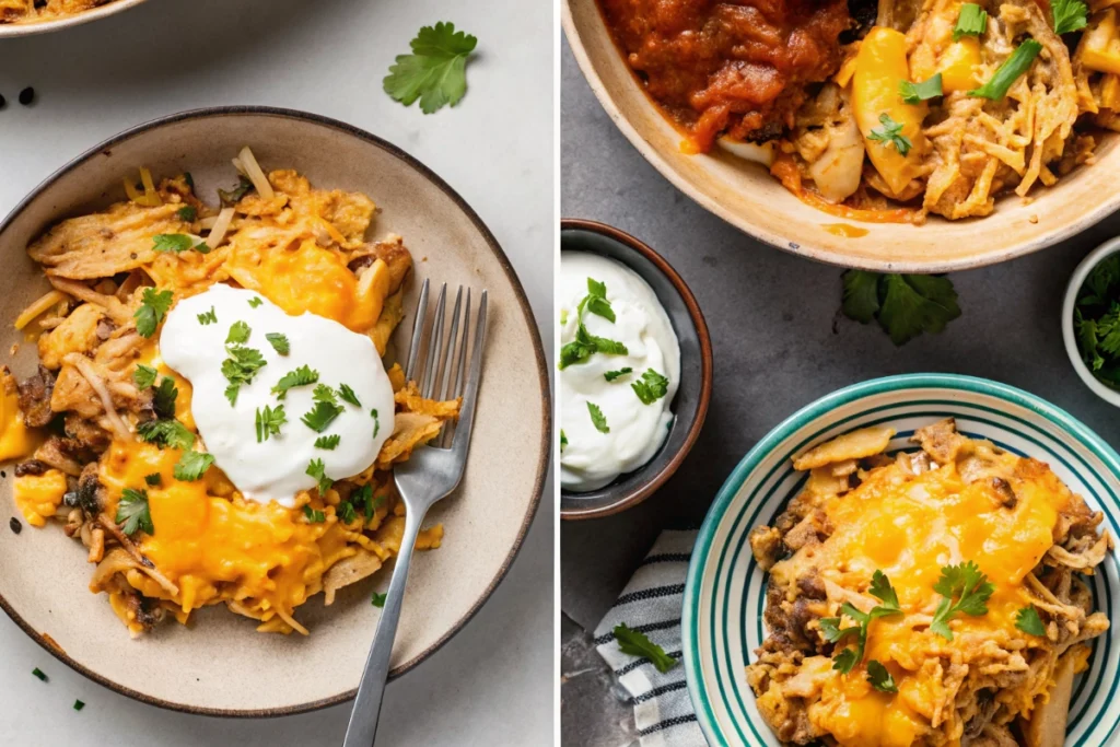 Crockpot Chicken Enchilada Bake